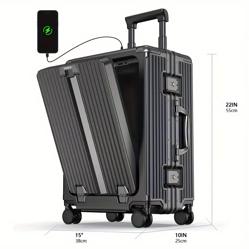 Lightweight Carry On Luggage Case, Hard Shell Suitcase With 360°Spinner Wheels, Airline Boarded Suitcase