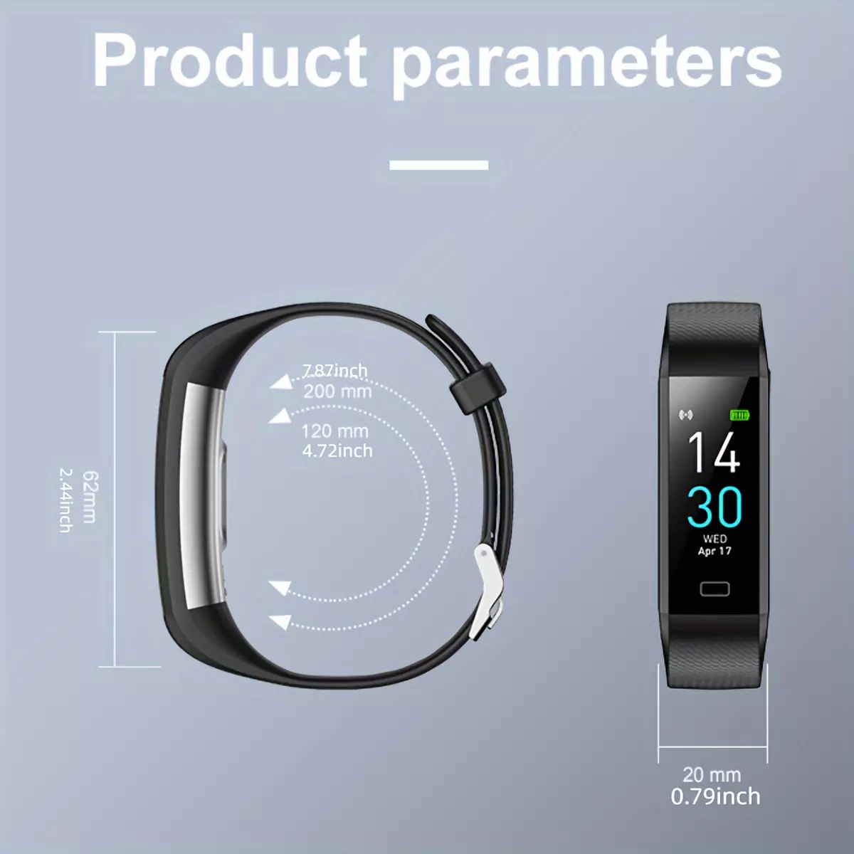 Fitness Tracker Smart Watch - Waterproof Sleep Monitor, Activity Tracker, Pedometer Watch for Men and Women-Blue
