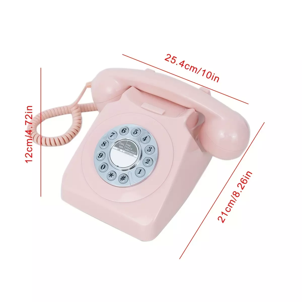 Elegant Vintage Audio Guestbook Telephone: Record Cherished Memories at Weddings & Gatherings - Dual Power Mode!-Pink