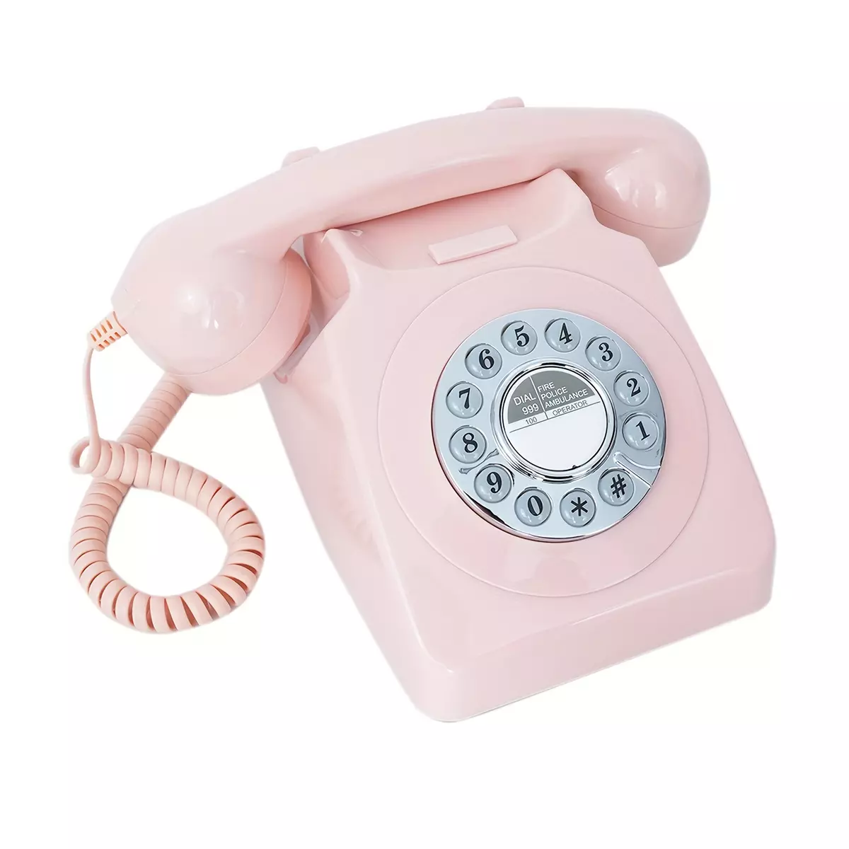 Elegant Vintage Audio Guestbook Telephone: Record Cherished Memories at Weddings & Gatherings - Dual Power Mode!-Pink