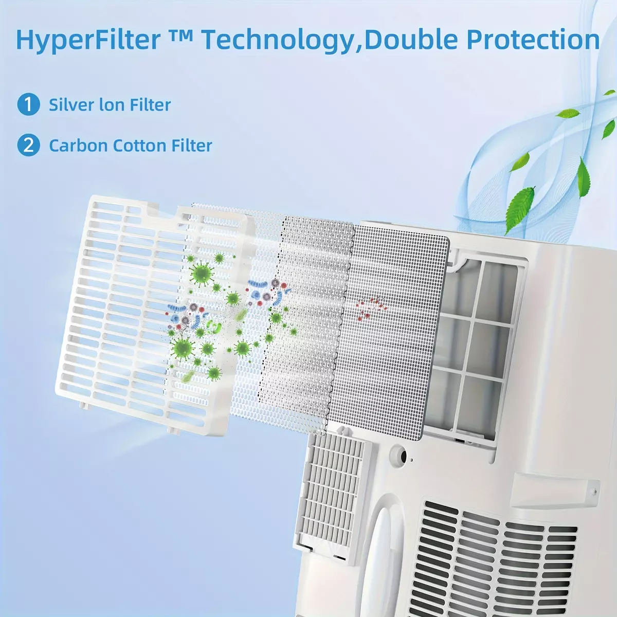 14000 BTU (ASHRAE) / 9300 BTU (DOE) Portable Air Conditioner, Cools 750 Sq.ft. 3-in-1 Mini Standing AC Unit Cool/Fan/Dry, Quiet Operation, Remote, Fast Cooling, Air Purification-LCD White