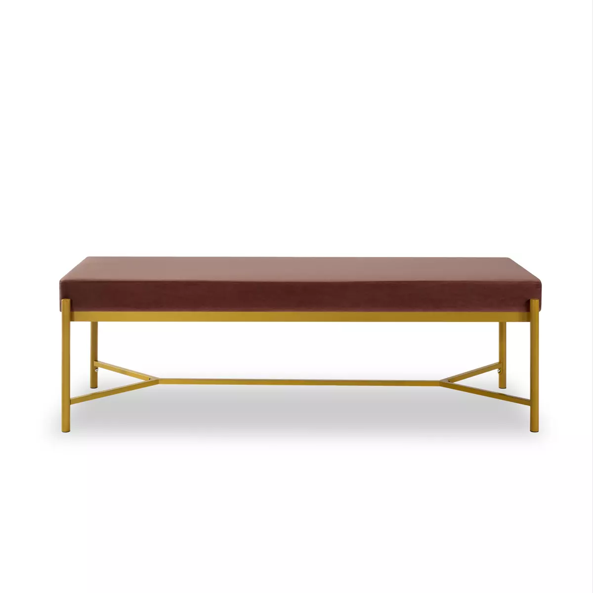 Long Upholstered Bench PINK-Pink