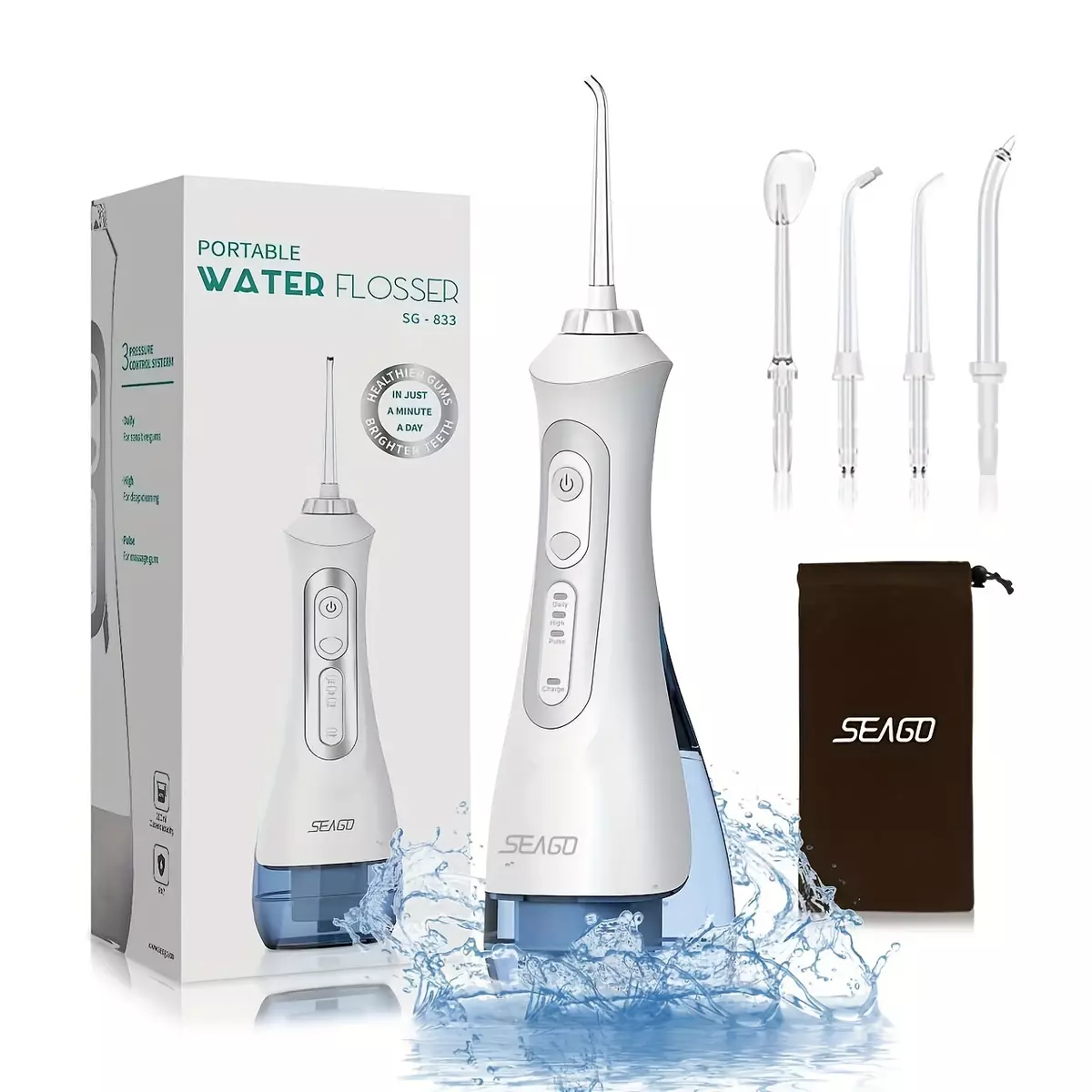 High pressure water floss portable home dental cleaning Oral cleaning machine-white