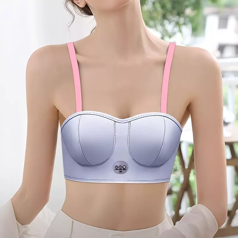 Intelligent Breast Massager With Heat, Comfortable Wearable Chest Massage Device, Gifts For Women-Purple