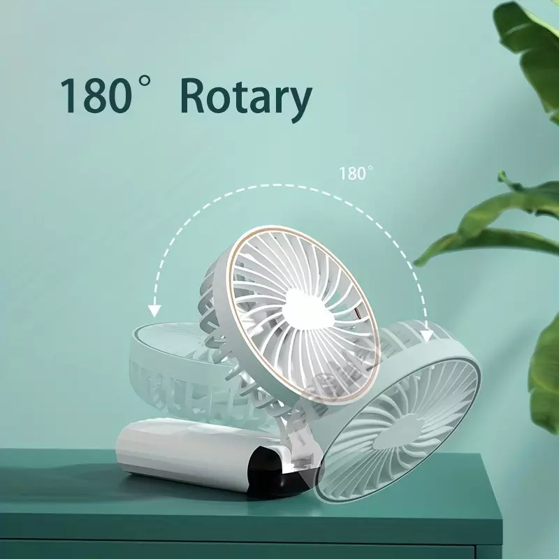 USB Charging, Digital Power Display, Silent As Low As 30dB, Five Speed Wind Adjustable Natural Sleep Wind, Essential For Home/study/bedroom/office/shopping/classroom/dormitory/library/bookstore/cinema/travel/outdoor/camping,-White
