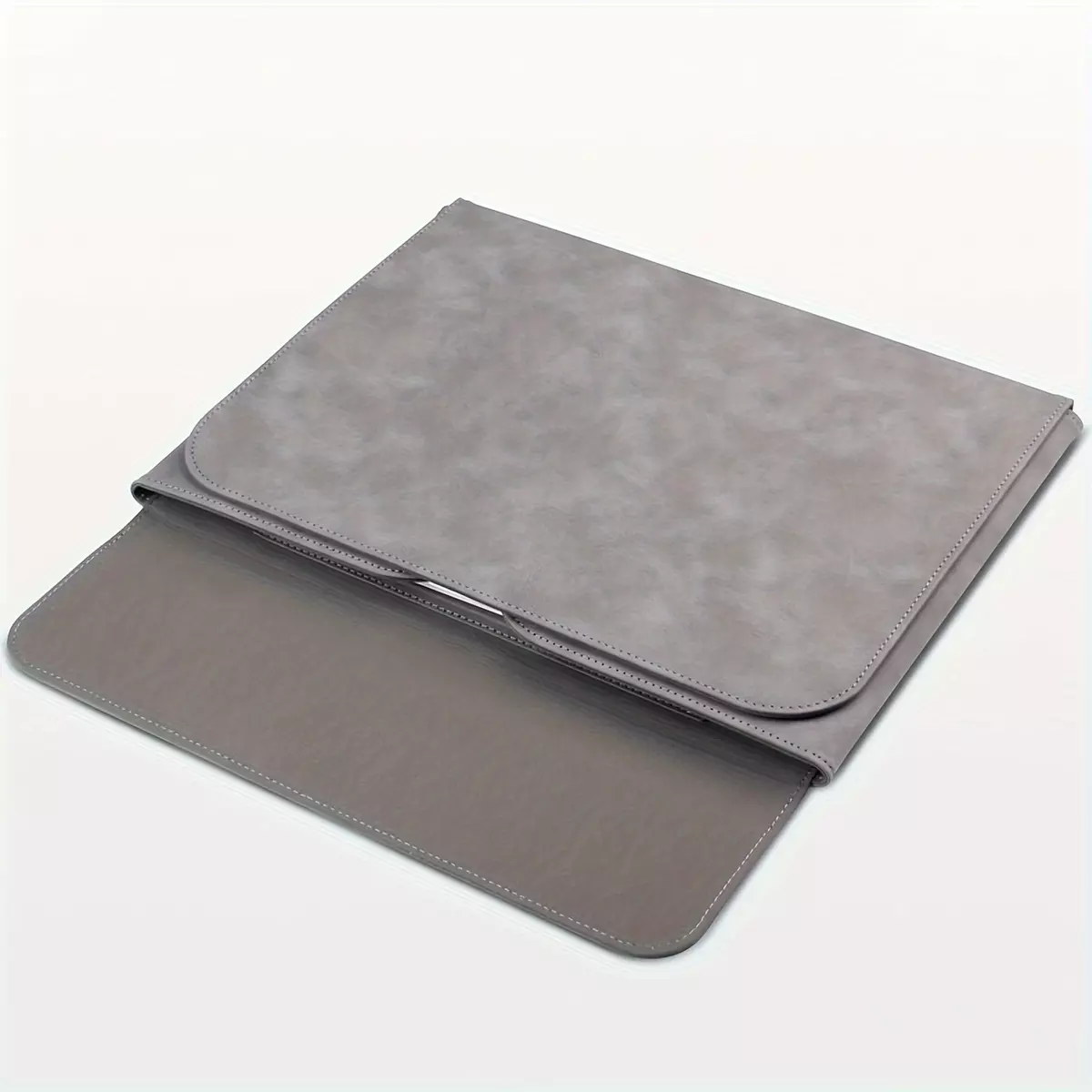 Faux Leather Laptop Sleeve for 14-15 inch Devices, Geometric Pattern, TSA-Compliant, Waterproof, Foldable with Built-in Mouse Pad and Stand Feature, Soft Lining Notebook Carry Case.-Gray/with stand function