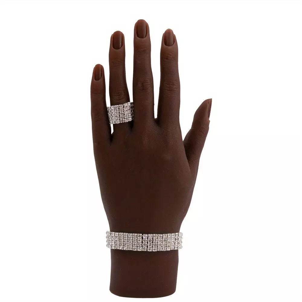 Silicone Practice Hand For Acrylic Nails Professional Manicure Nail Training Hand Model Manicure Nail Art Training Tool-Colour 1