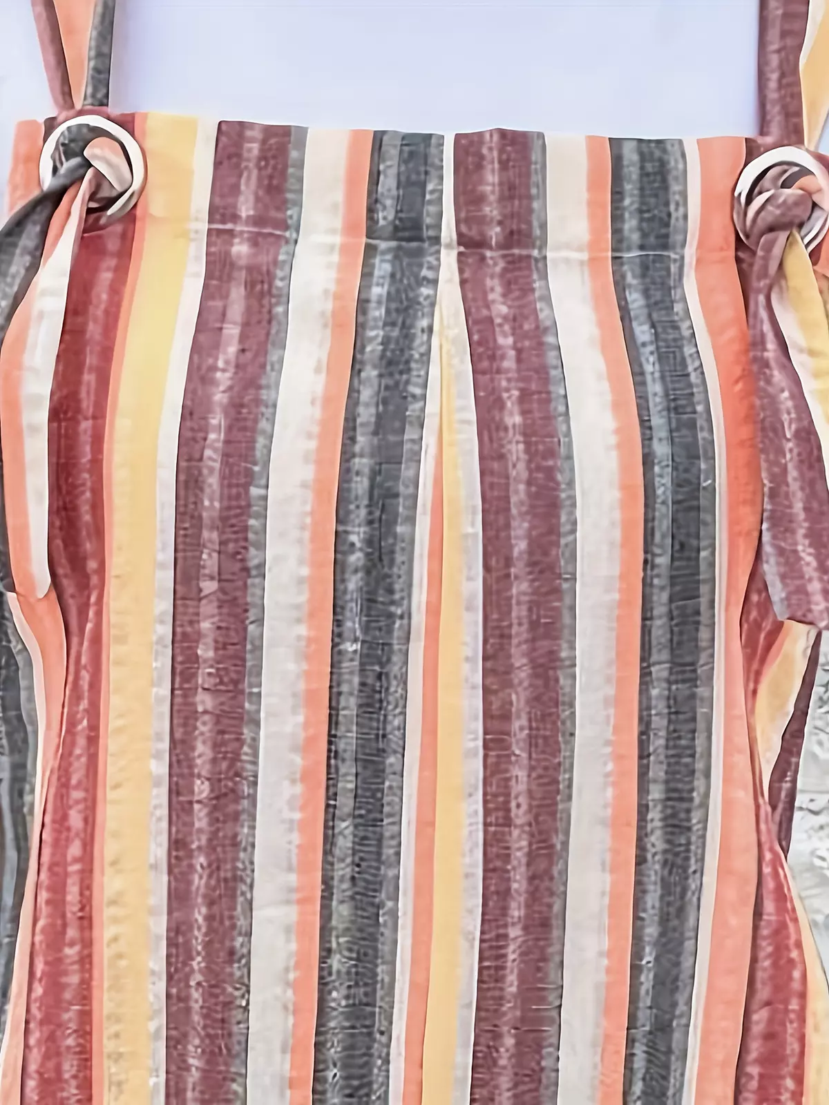 Striped Print Square Neck Overall Jumpsuit, Casual Backless Ring Knot Sleeveless Patched Pocket Overall Jumpsuit, Women's Clothing