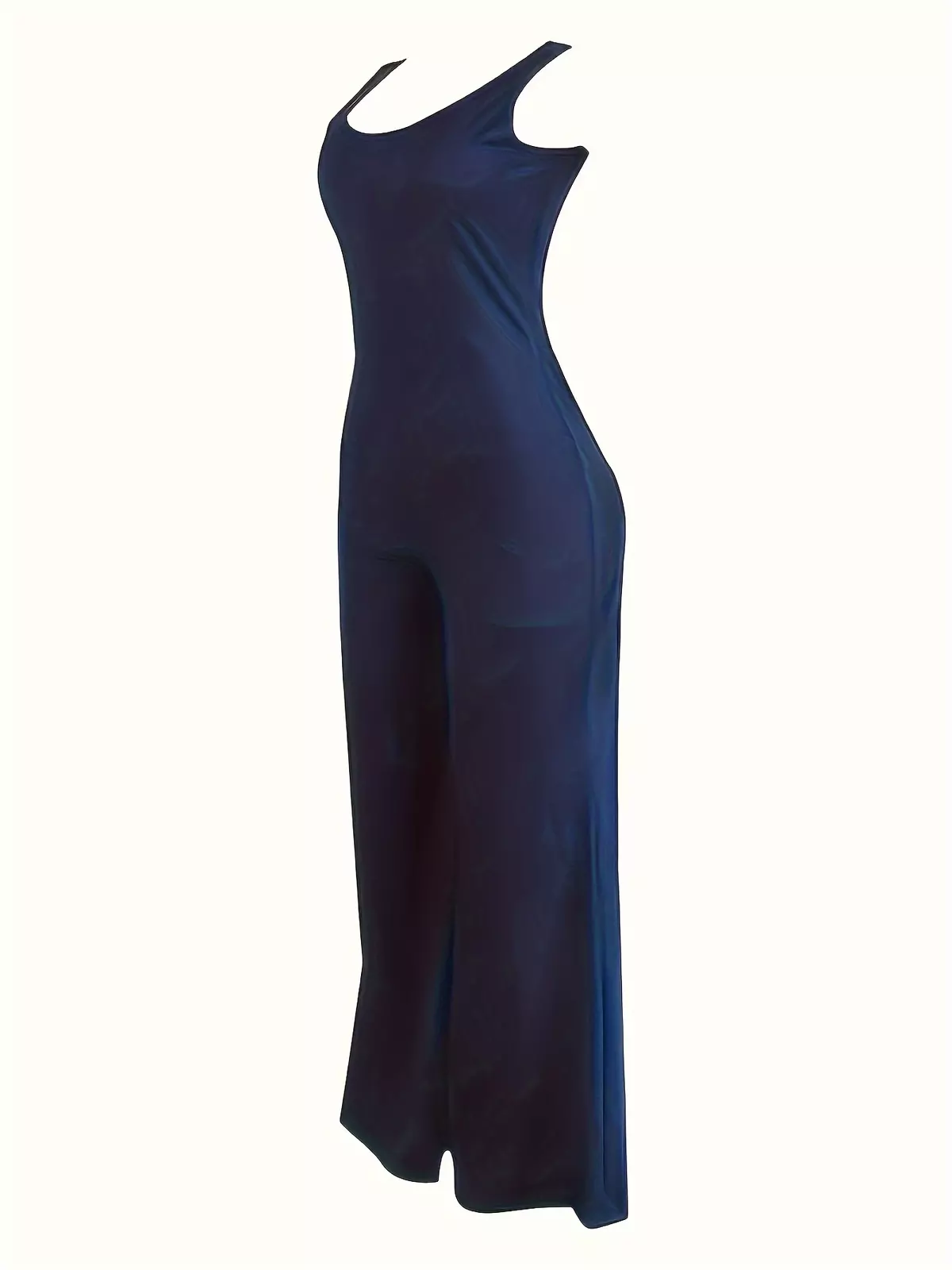 Chic Sleeveless Jumpsuit for Women - Spring/Summer Versatile One-Piece with Handy Pockets, Ideal for Casual Outings-Navy Blue