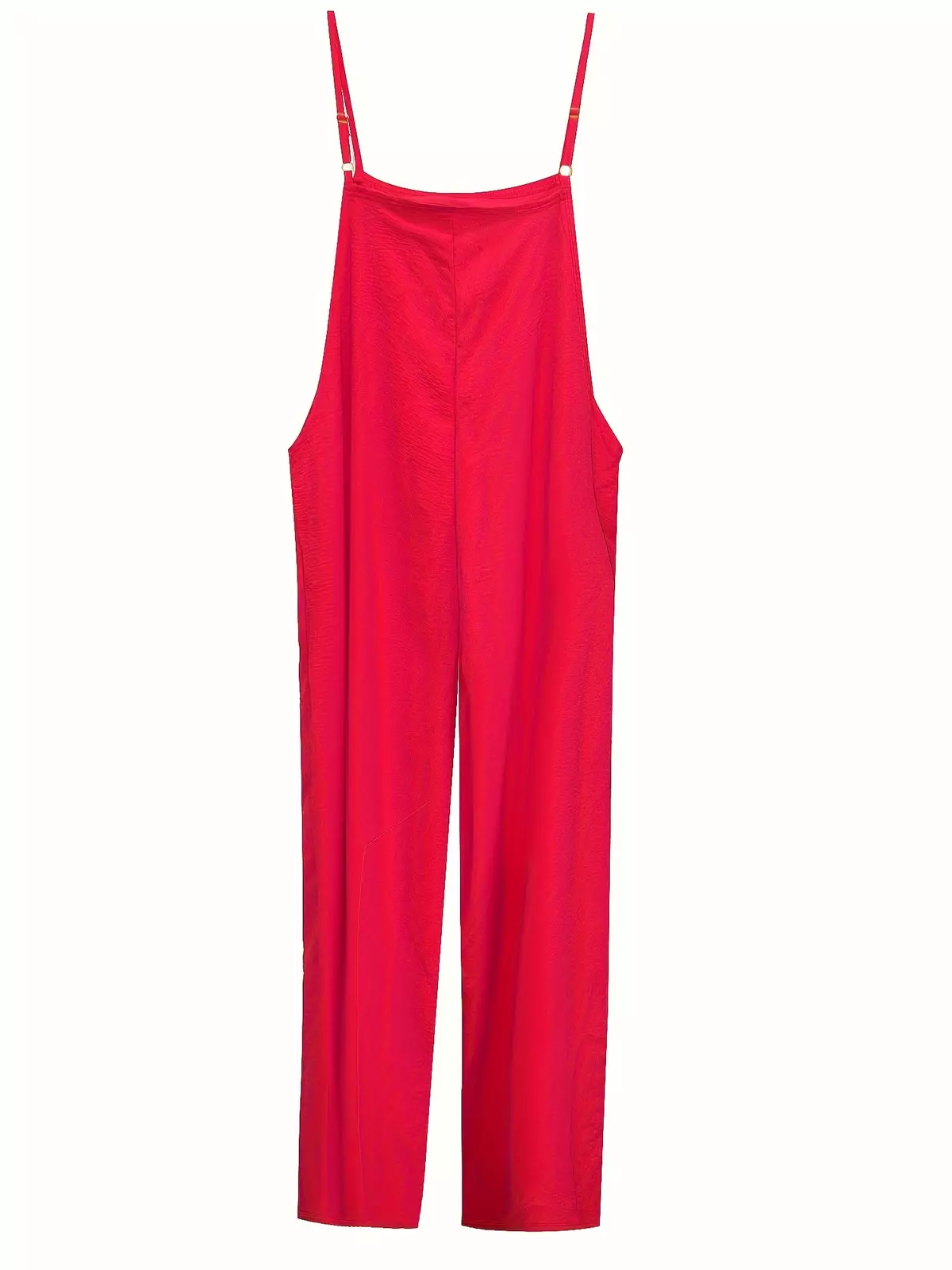 Chic Sleeveless Spaghetti Strap Jumpsuit - Relaxed Wide-Leg Fit - Versatile & Breezy for Summer Events-Red