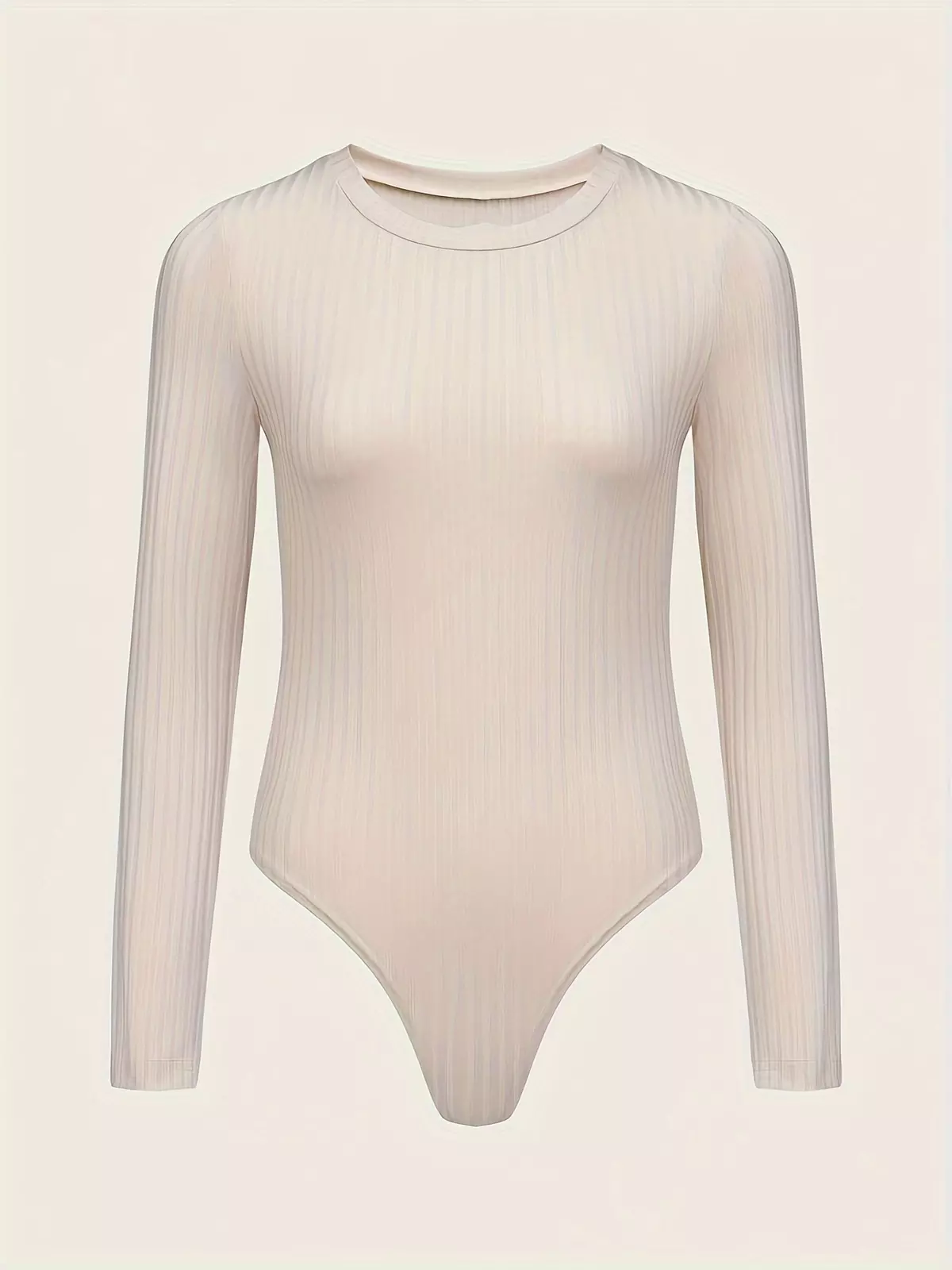 Solid Bodysuit 3 Packs, Casual Crew Neck Long Sleeve Bodysuit, Women's Clothing