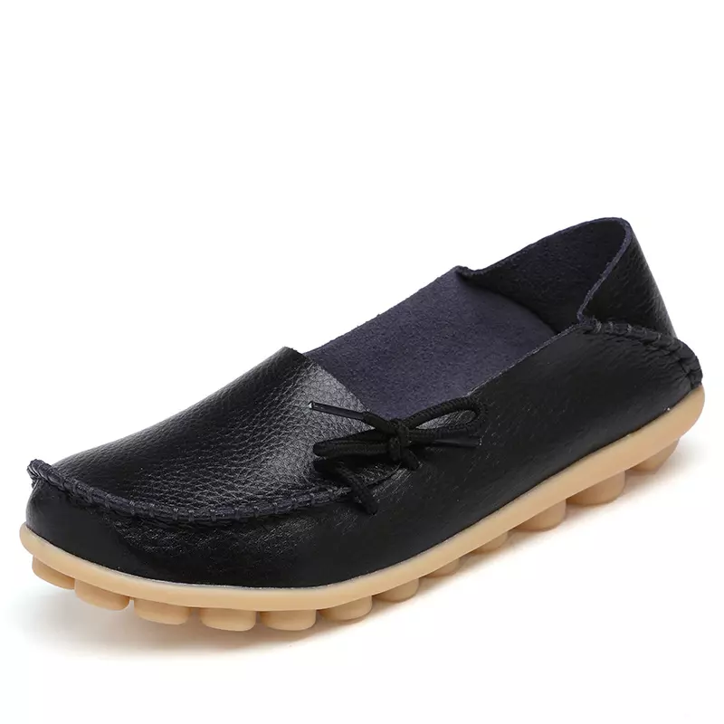 Women's Classic Slip On Shoes, Casual Faux Leather Low Top Loafers, Women's Footwear-Beige