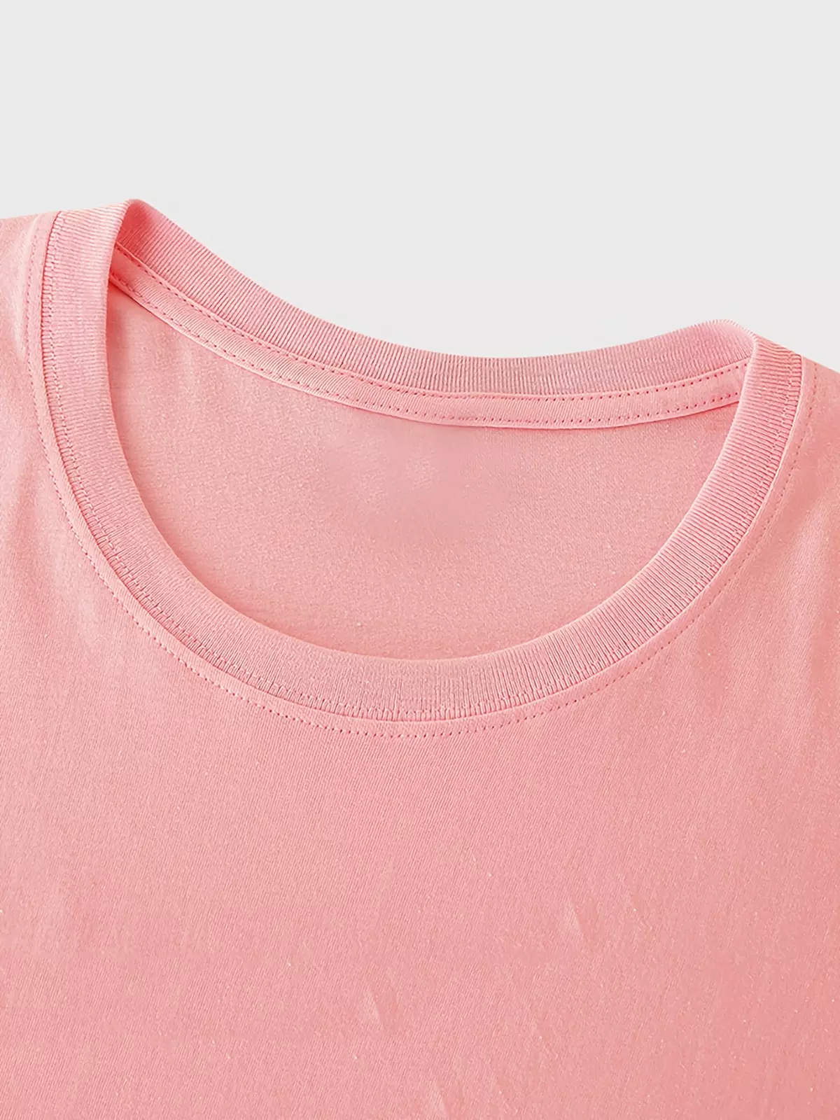 4 Packs Solid Color T-shirt, Short Sleeve Crew Neck Casual Top For Summer & Spring, Women's Clothing-Apricot+Pink+Gray+Army Green