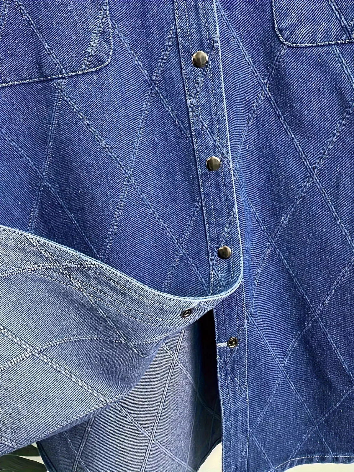 Women's Casual Denim Top, Plus Size Solid Button Down Long Sleeve Drawstring Hooded Denim Jacket