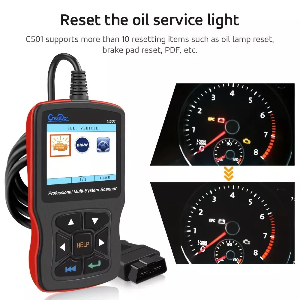 CREATOR C501 For BMW Diagnostic Tool, For BMW E39 E46 E60 E70 F46 F10 X5 Mini Oil Lamp Reset Tool Full System For BMW Car Scanner