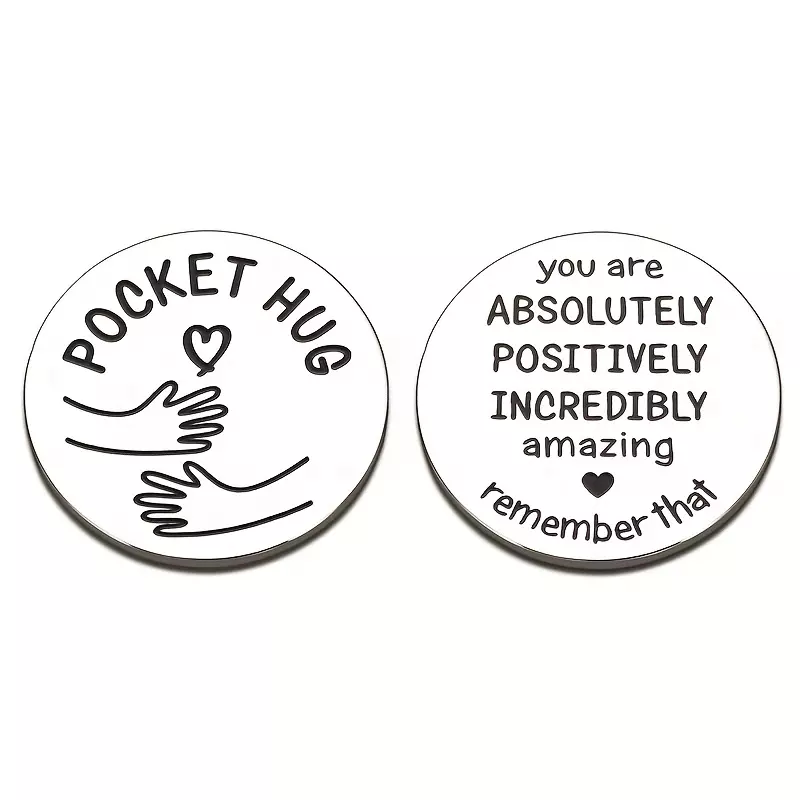1pc Double-Sided Inspirational Pocket Hug Token Gifts For Son, Inspirational Gifts For Men, Long Distance Gifts