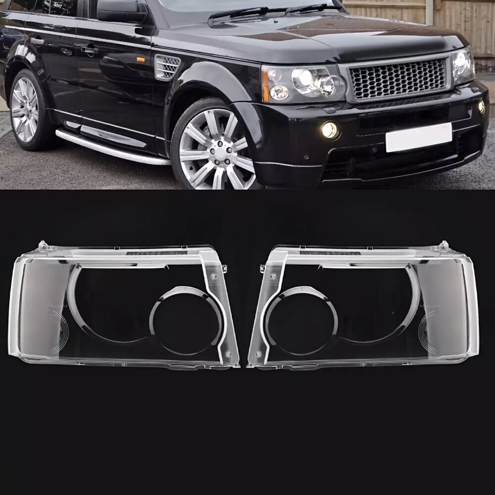 1 Pair Headlight Lens Cover Left And Right Compatible For Land Rover Range Rover Sport 2006-2009