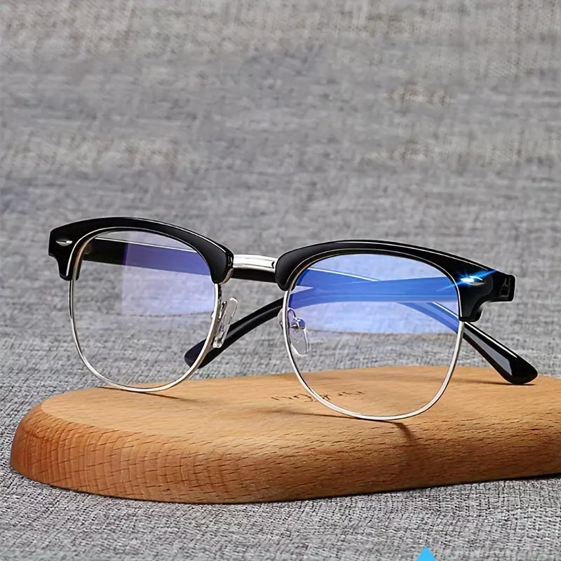Trendy Classic Elegant Eyebrow Design Glasses, For Men Women Casual School Business Decors Photo Props, 2 Colors Available-Black Golden