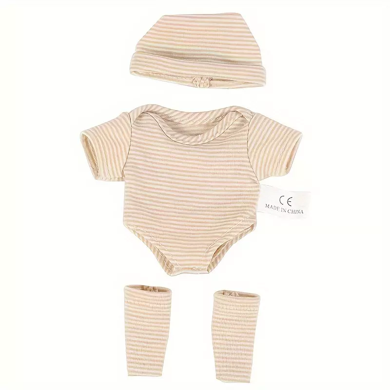 1set Cute Mini Reborn Doll Clothes(non Doll), Suitable For 7.8-inch Dolls, Toy Doll Accessories, Clothes Set Handmade Simulation Mini Doll Clothes-Gray
