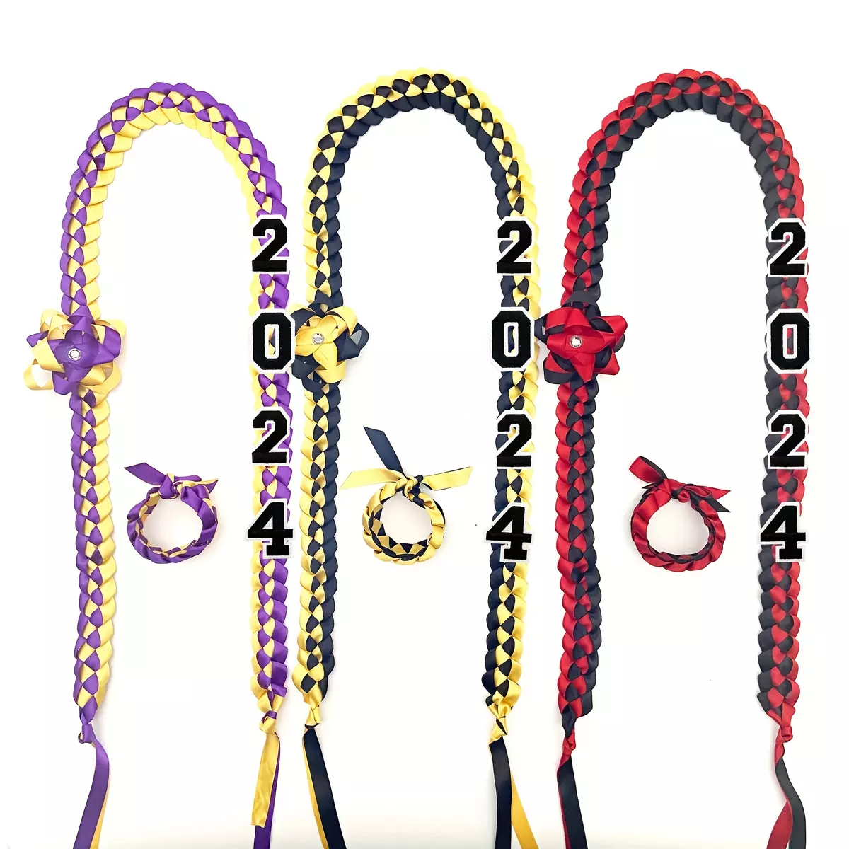 Multicolor Honor Rope For Men And Women, Graduation Ribbon Garland Braided Band Bracelet For Men And Women-Blue And White