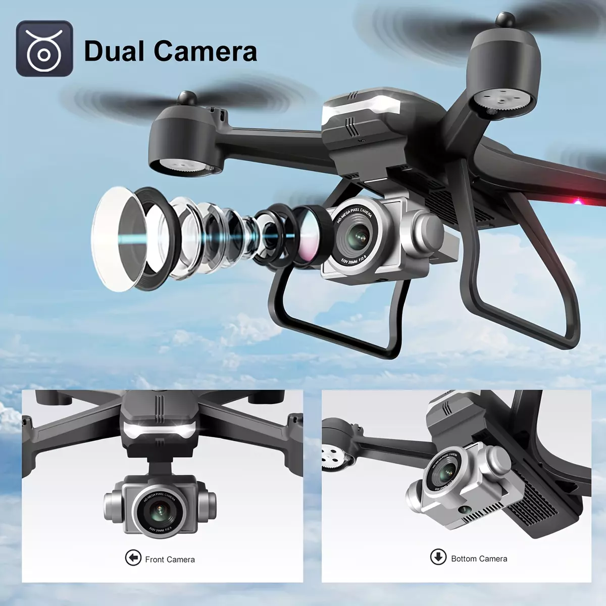4D RC V14 Drone With Camera RC Quadcopter For Beginner Kids Teens Adults