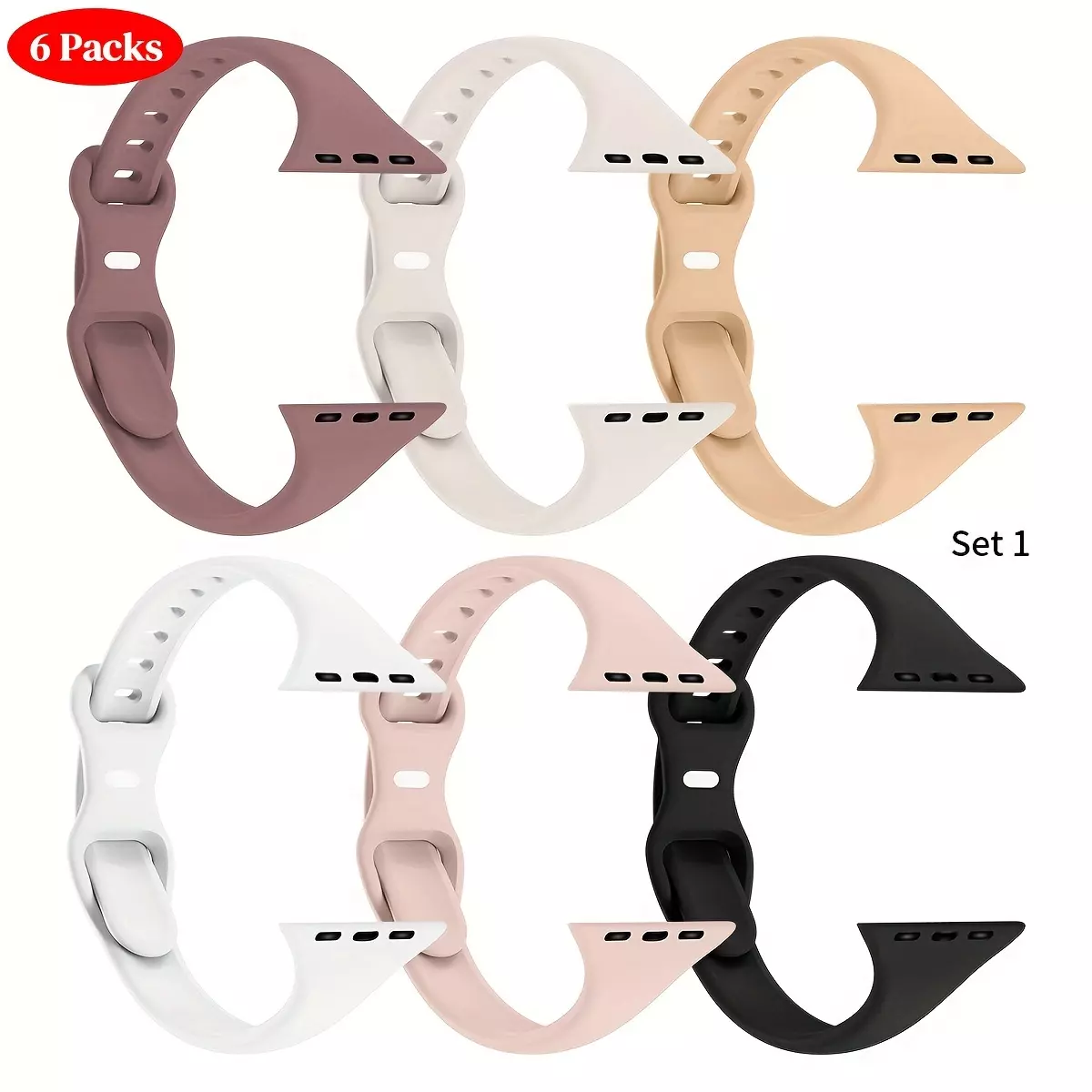 6 Packs Soft Silicone Bands Compatible With IWatch 40mm 41mm 38mm 49mm 45mm 44mm 42mm For Women Men, Waterproof Sport IWatch Bands Replacement Strap Wristbands For IWatch SE Series Ultra 9 8 7 6 5 4 3 2 1.-Multicolor 1