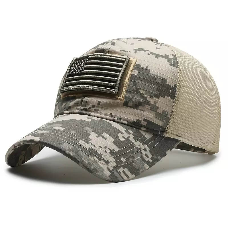 American Flag Camouflage Baseball Cap For Outdoor Sports And Hiking - for Women & Men-Green
