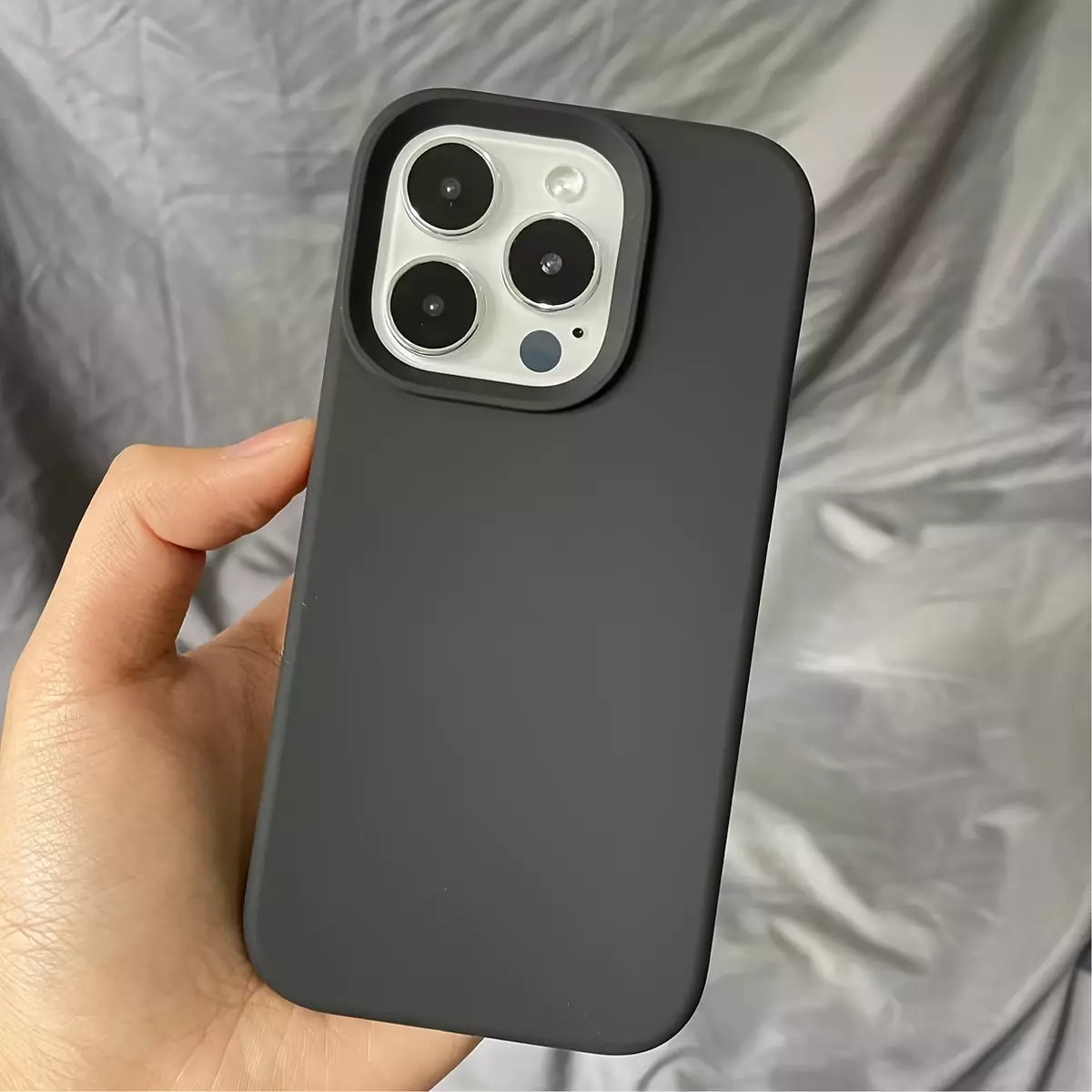 Liquid Silicone Phone Case For IPhone Series-Black