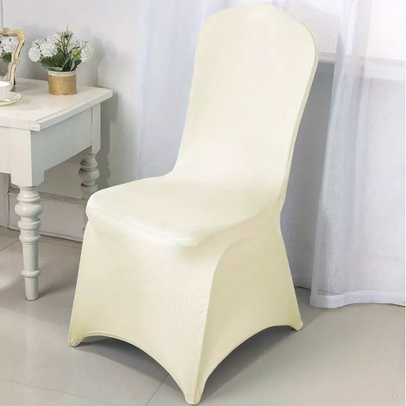 Easy-Care Americana Stretch Chair Cover with Secure Grip | Perfect for Weddings, Banquets & Home Decor-white