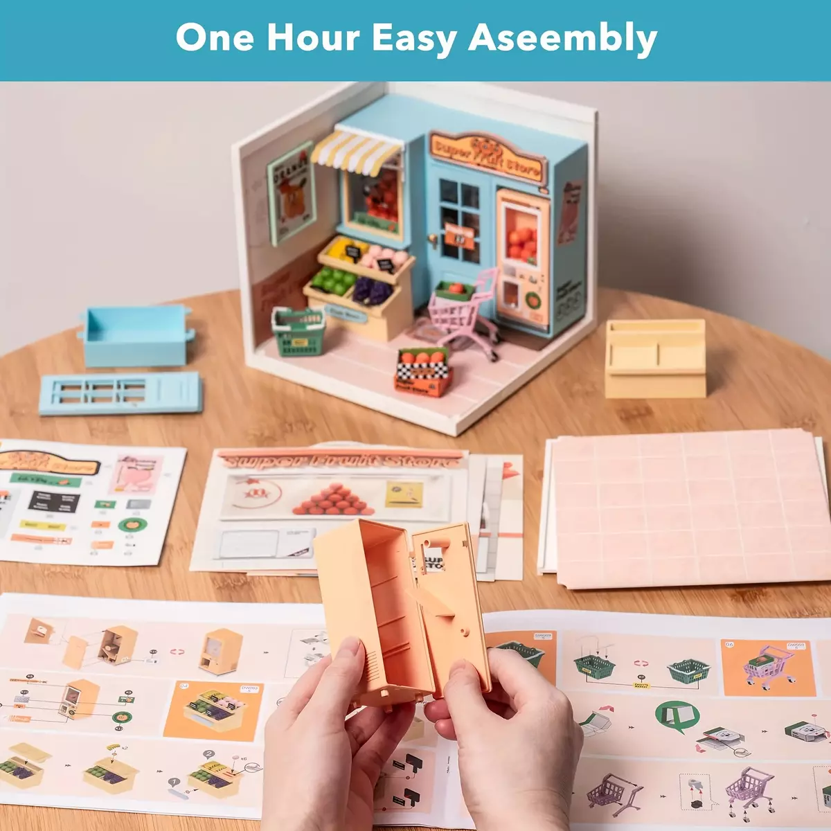 Super Creat Plastic DIY Miniature House Cafe Energy Supply Store Funny Toys Building Block Sets for Adult DW001/DW002/DW003-DW002 Super Creator