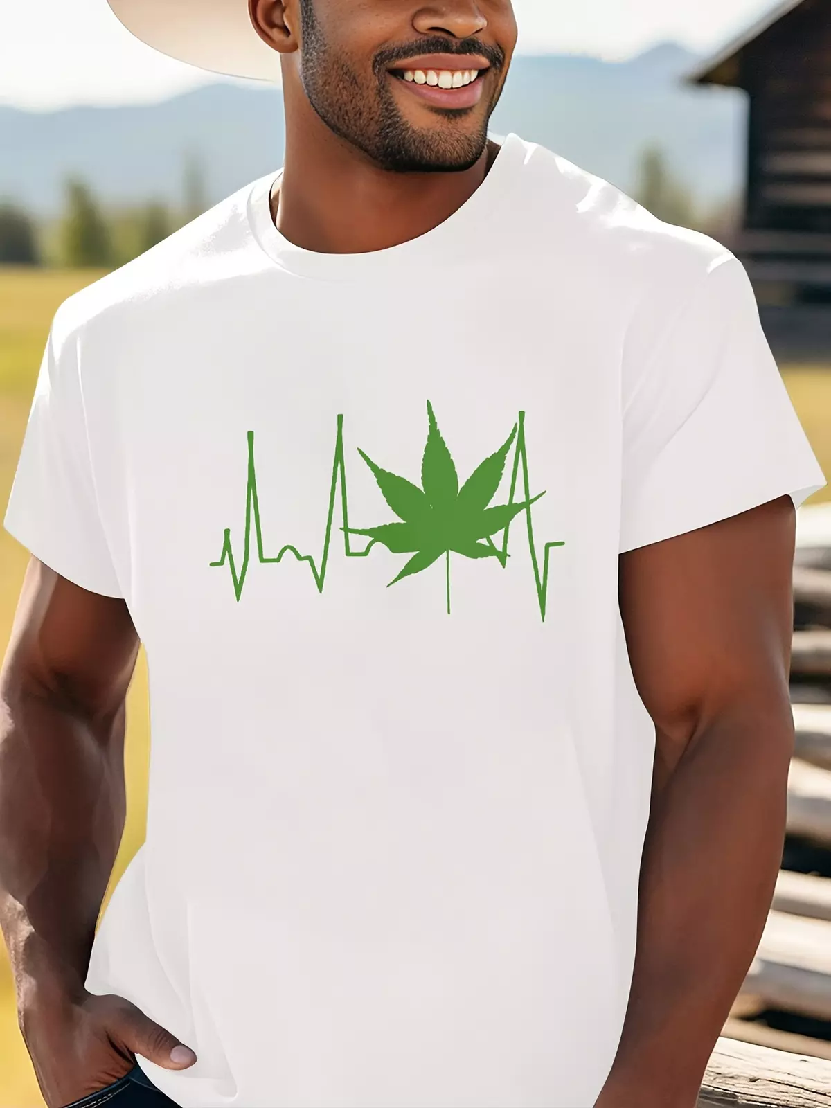 Casual Fashion T-shirt For Men Graphic Print Short Sleeve Tees  Tops, Men's Clothing-Black