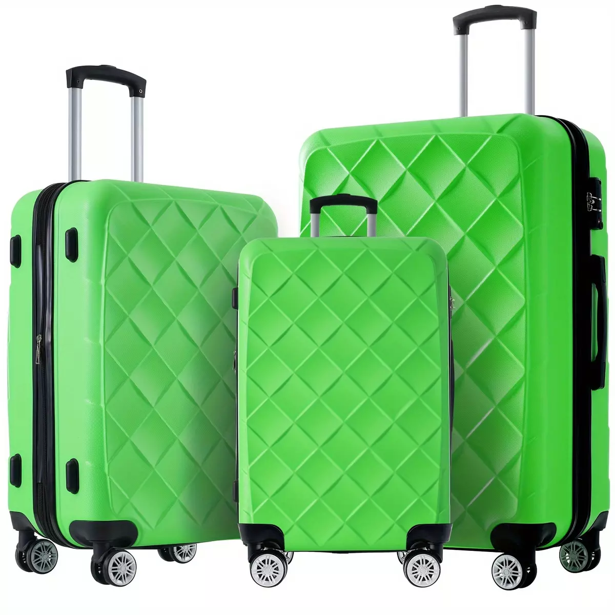 3 Piece Luggage Set Suitcase Set, ABS Hard Shell Lightweight Expandable Travel Luggage With TSA Lock, Spinner Wheels Trolley Case-Violet