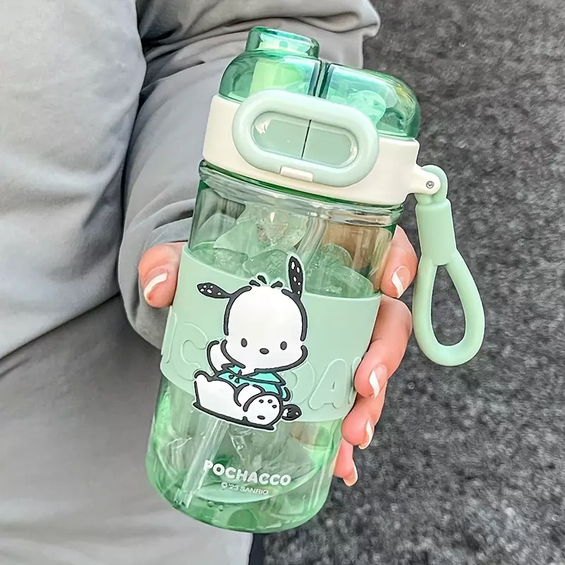 Kuromi Drinking Plastic Water Cup, 19.61oz, Heat-resistant, Portable-Green