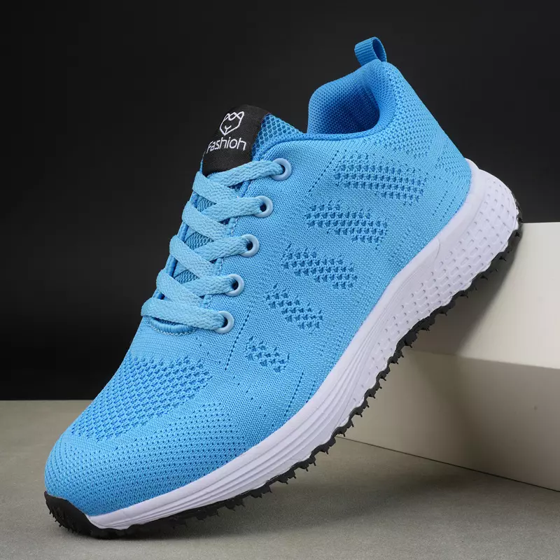 Women's Lightweight Sneakers - Breathable Mesh & Lace-Up Comfort, Chic Low Top Design for Casual Outdoor Activities & Running-Green