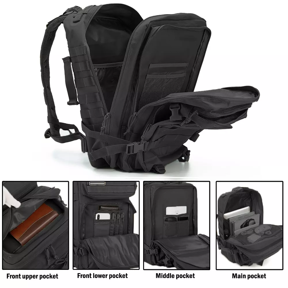 45L Military Tactical Backpacks For Men Camping Hiking Trekking Daypack Bug Out Bag Lage MOLLE 3 Day Assault Pack