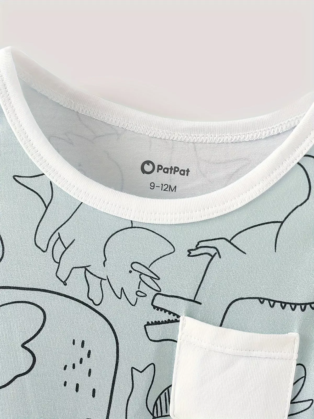 PatPat Baby Girl/Boy Dinosaur Print/Stripe Sleeveless Jumpsuits-Navy Blue