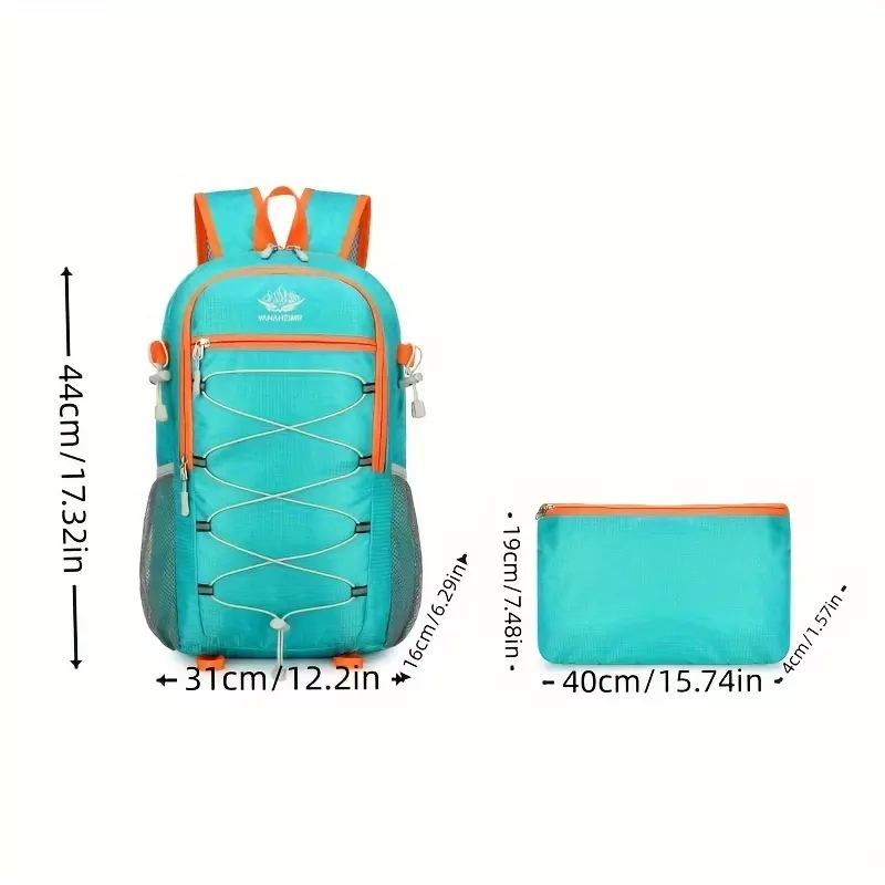 Men's backpack, large capacity leisure backpack, outdoor sports camping backpack with adjustable computer backpack-Blue