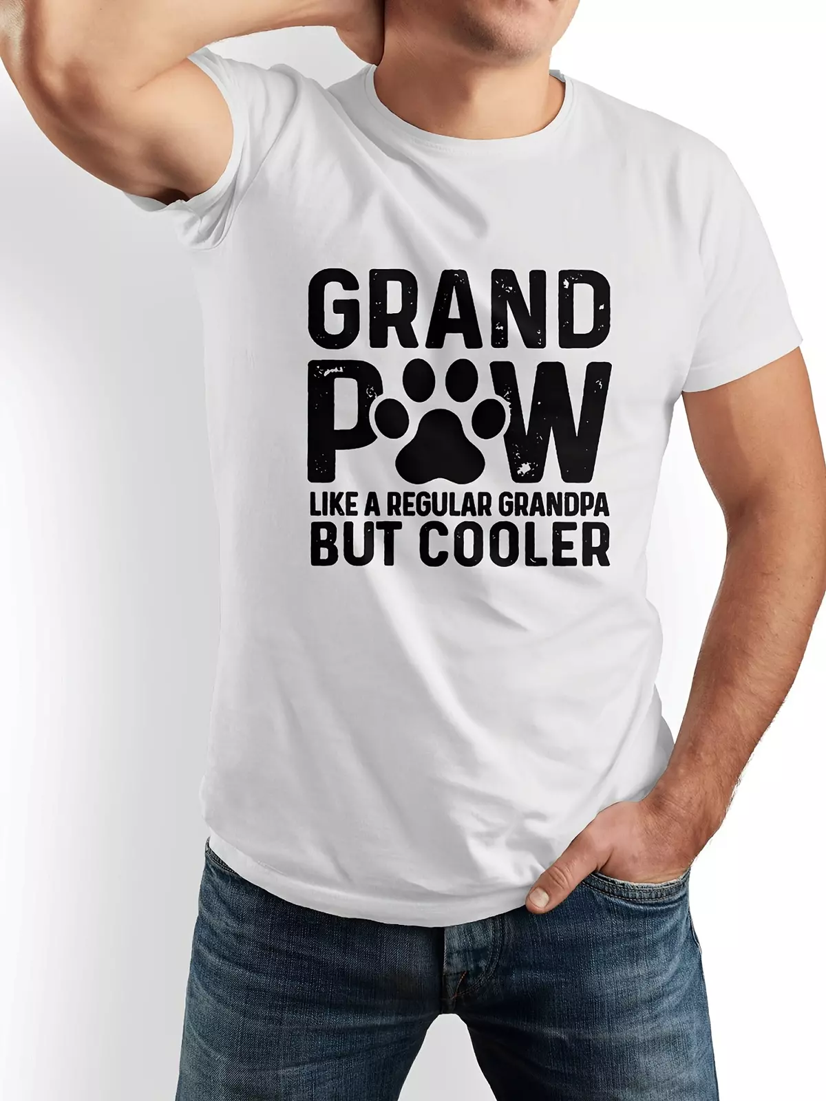 Casual Fashion T-shirt For Men Graphic Print Short Sleeve Tees  Tops, Men's Clothing-White
