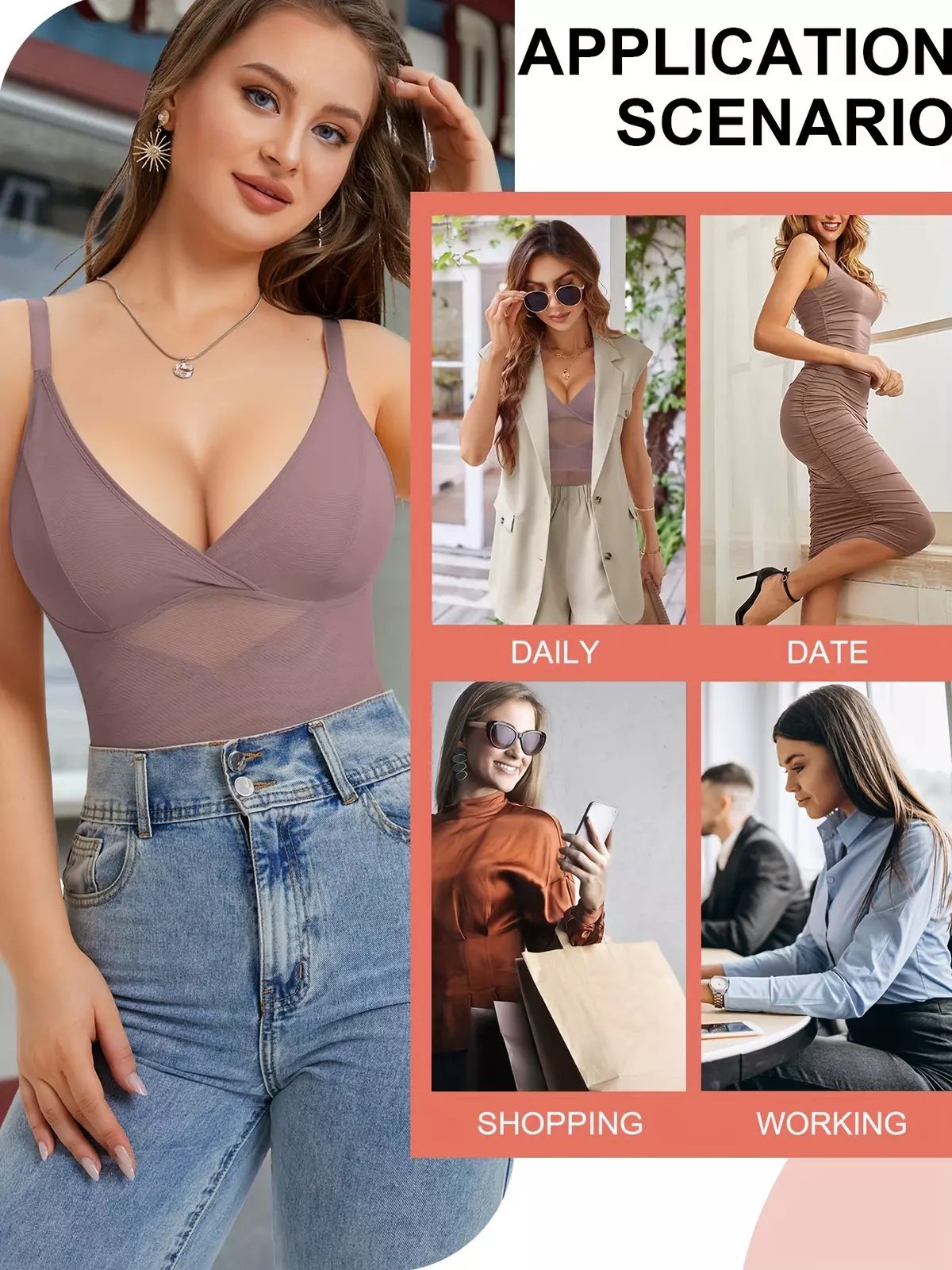 Womens Seamless Bodysuit Shapewear - Firm Tummy Control & Butt Lifter - Full Body Sculpting Thigh Slim Jumpsuit for Daily Activewear-Light Beige