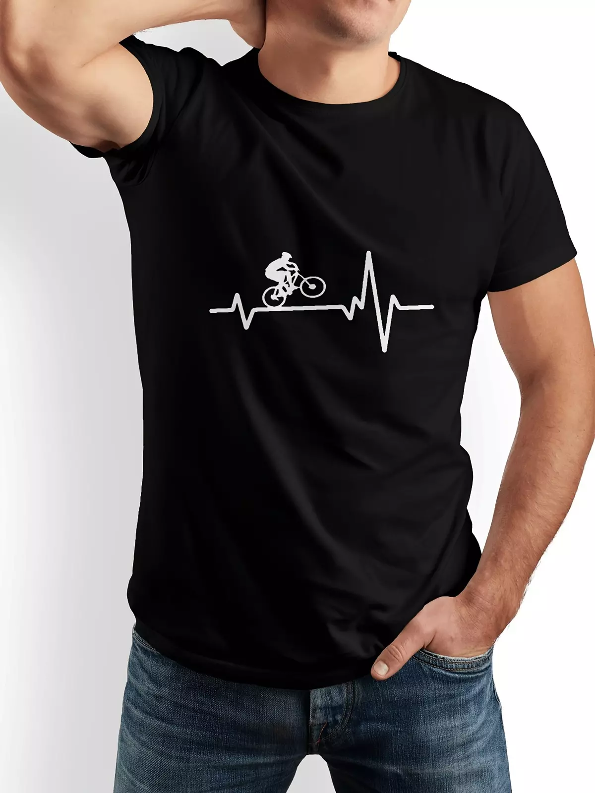 Casual Fashion T-shirt For Men Graphic Print Short Sleeve Tees  Tops, Men's Clothing-White