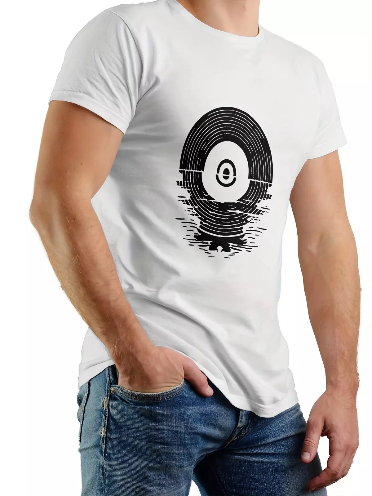Casual Fashion T-shirt For Men Graphic Print Short Sleeve Tees  Tops, Men's Clothing-White