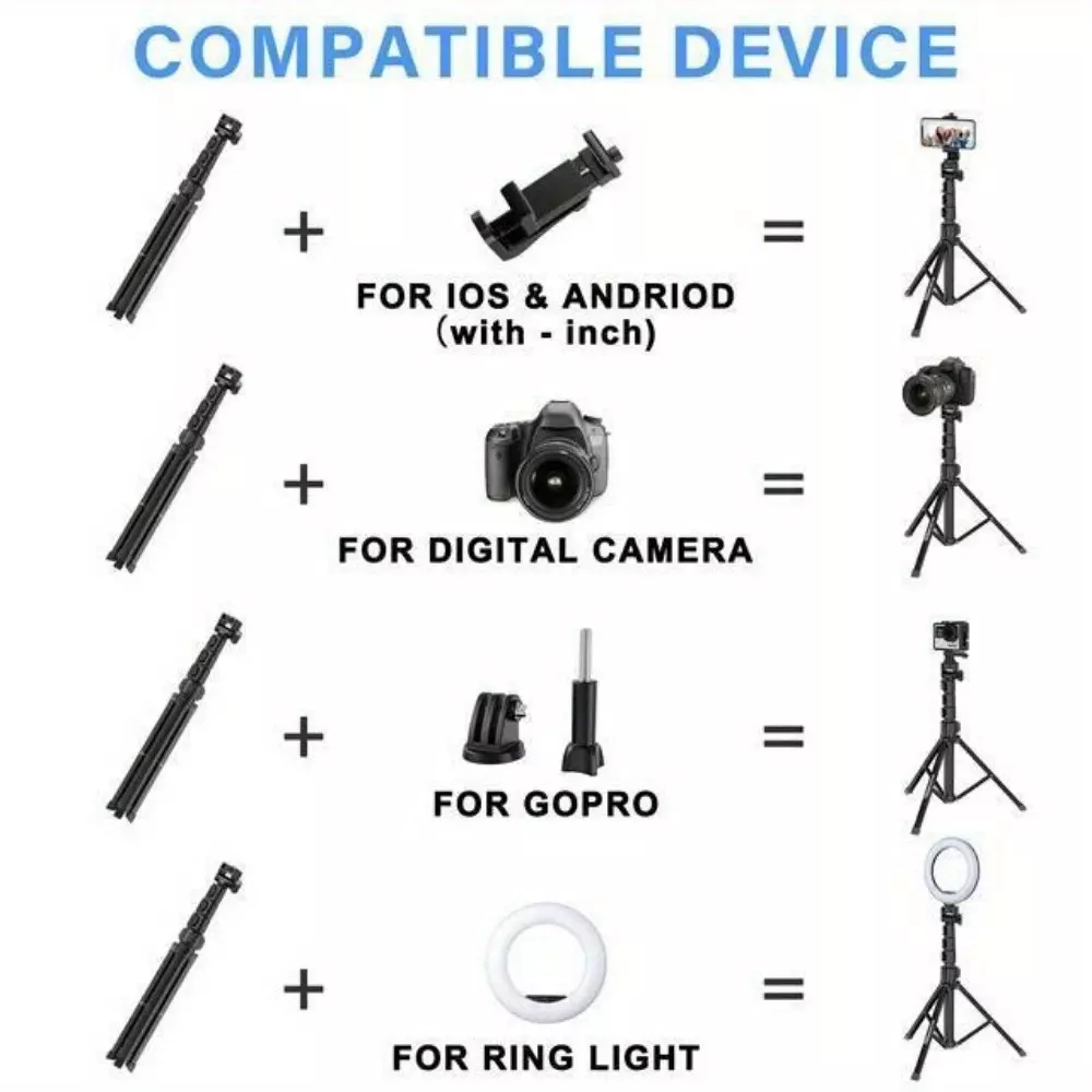 Camera Tripod 59 inch Portable Adjustable Tripod Stand