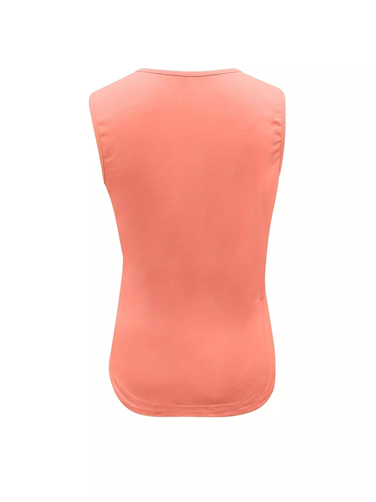 Solid Ring Linked Tank Top, Casual Crew Neck Sleeveless Top, Women's Clothing-Orange