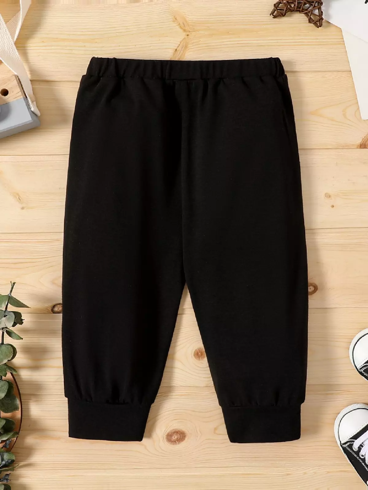 PatPat Baby Boy Solid Relaxed-Fit Joggers Pants Sweatpants-Flowergrey