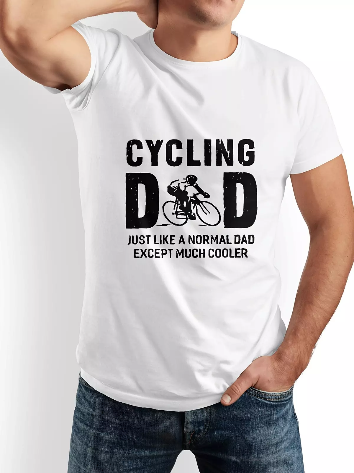 Casual Fashion T-shirt For Men Graphic Print Short Sleeve Tees  Tops, Men's Clothing-White