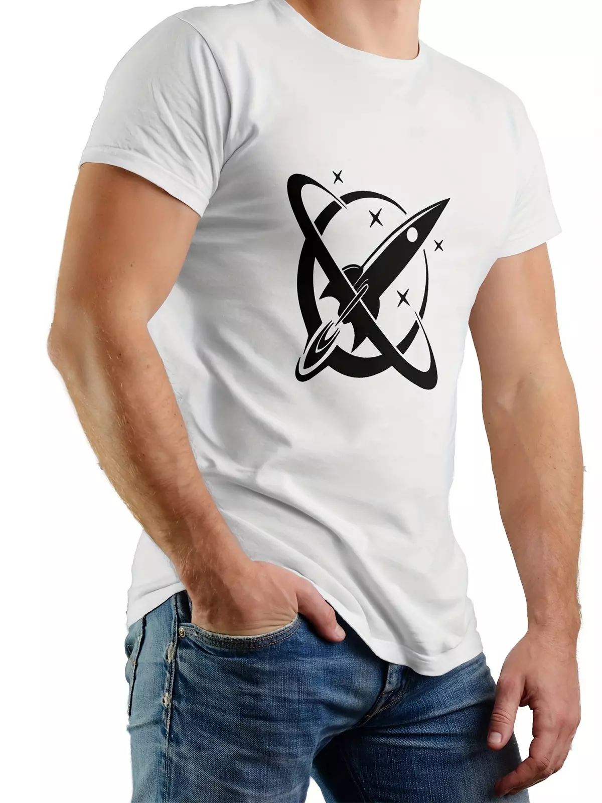 Casual Fashion T-shirt For Men Graphic Print Short Sleeve Tees  Tops, Men's Clothing-Black