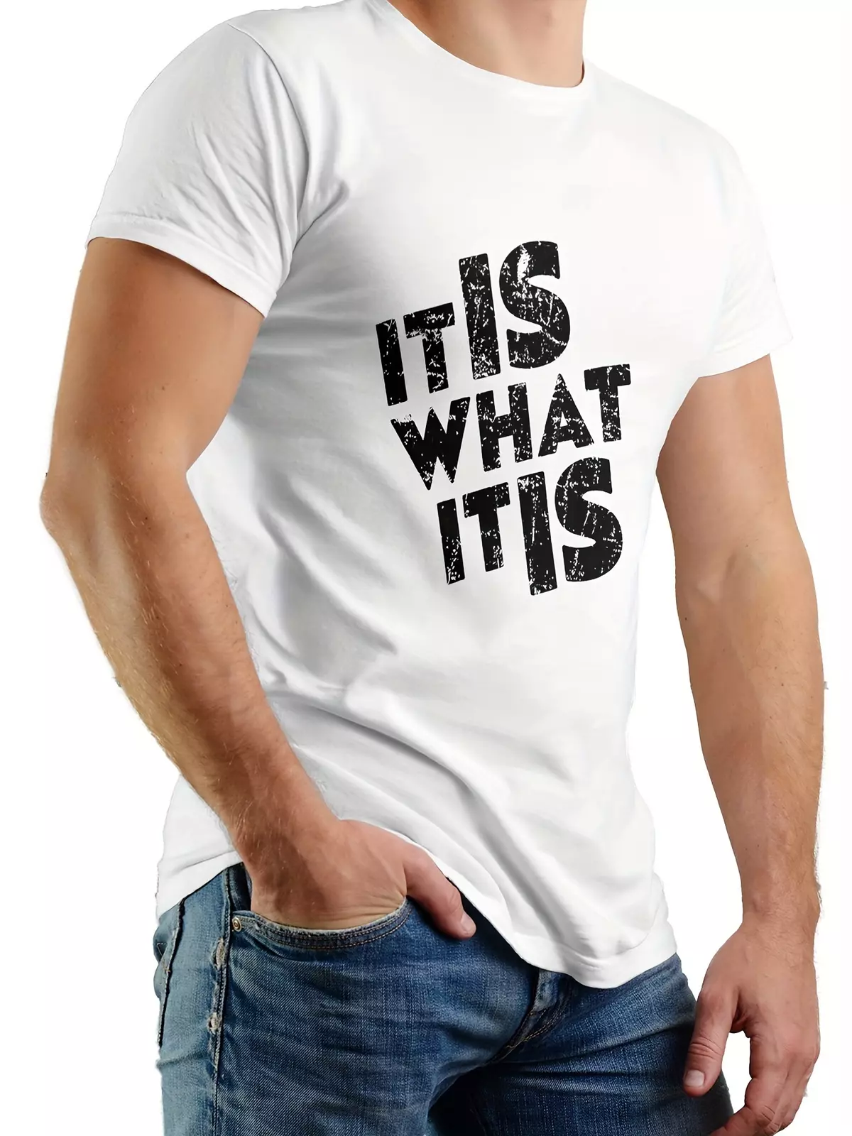 Casual Fashion T-shirt For Men Graphic Print Short Sleeve Tees  Tops, Men's Clothing-White