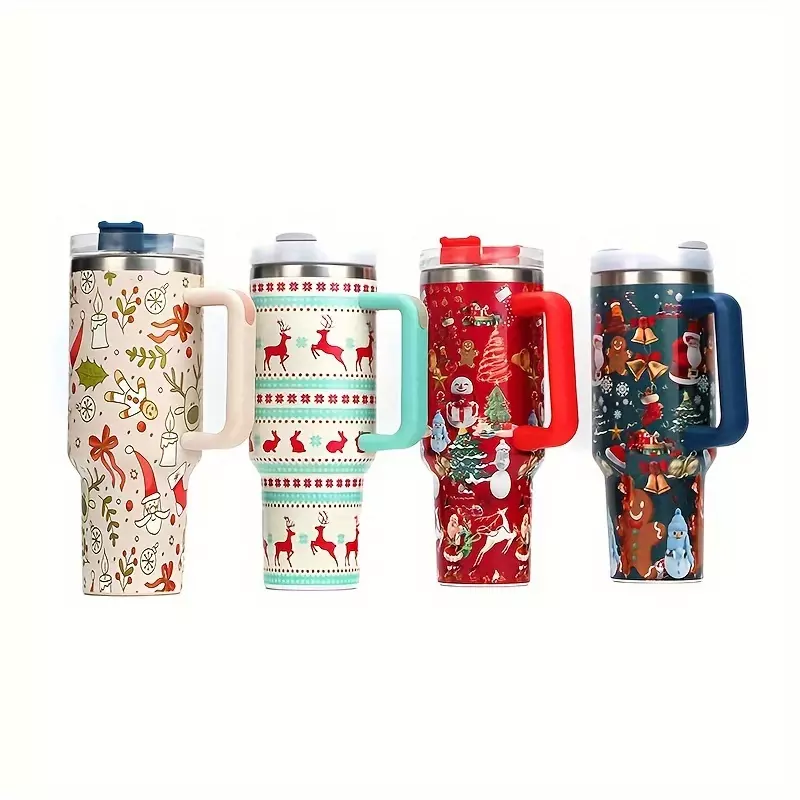 Iridescent Tumbler with Lid-Red