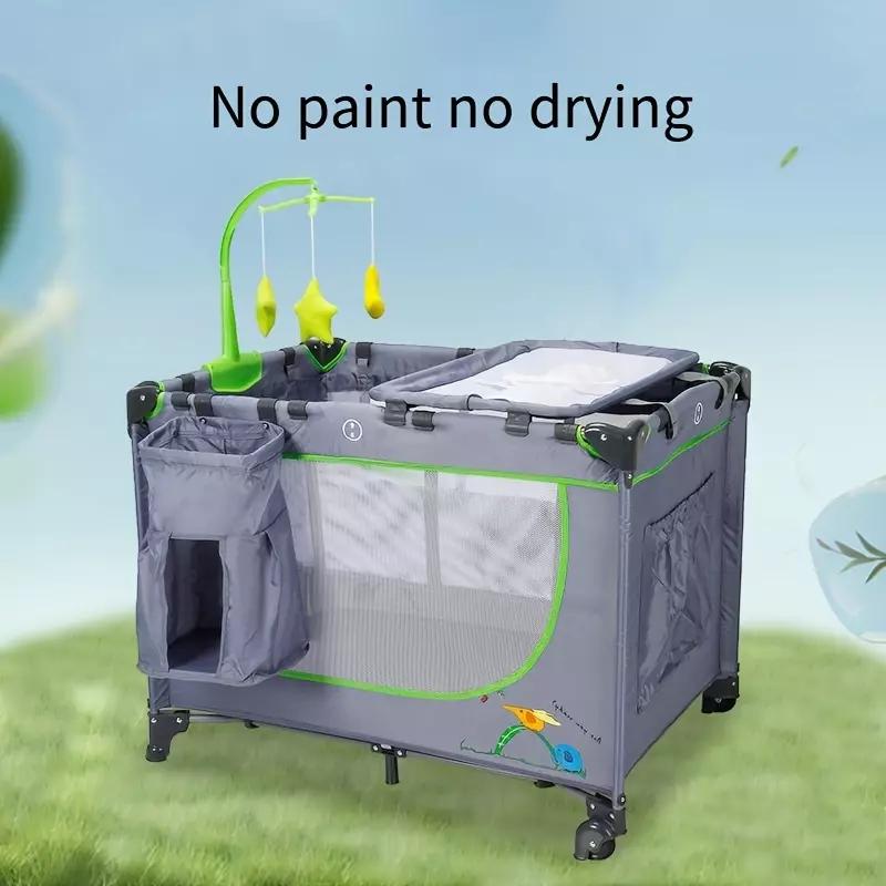 Multifunctional Foldable Crib, No Paint, No Odor, Stable, Load-bearing, Installation-free, Double-layer Design, For Home And Travel