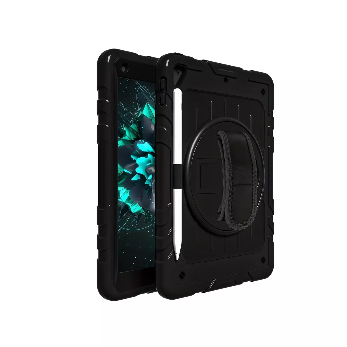 iPad 6/5 generation of silicone protective cover (9.7 inches, 2014/2018), iPad Air 2, iPad Pro 9.7 -inch 2014/2018, [No screen protective film] Heavy earthquake anti -D black+Tianlan